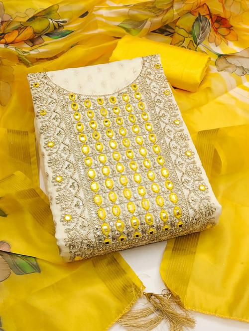 women self design embroidered unstitched suit set - 22244174 - Very Small Image - 1