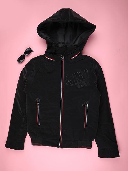 boys solid long sleeve hooded quilted jacket - 22245815 - Very Small Image - 1