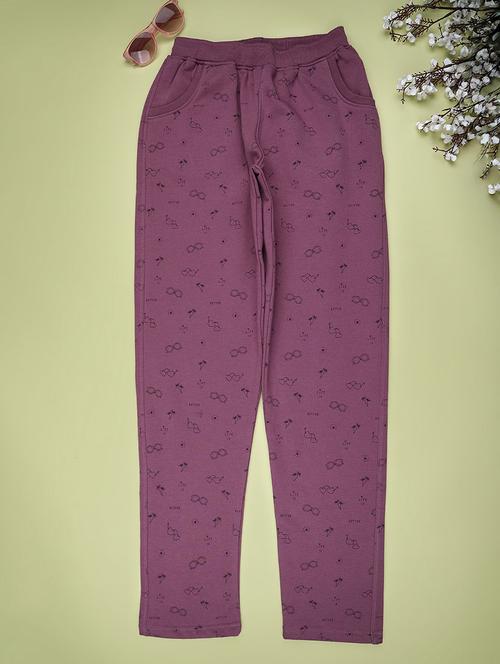 girls printed mid rise track pant - 22247447 - Very Small Image - 1