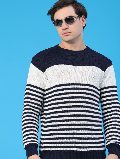 men striped long sleeve regular fit pullover  - 22250906 - Very Small Image - 1