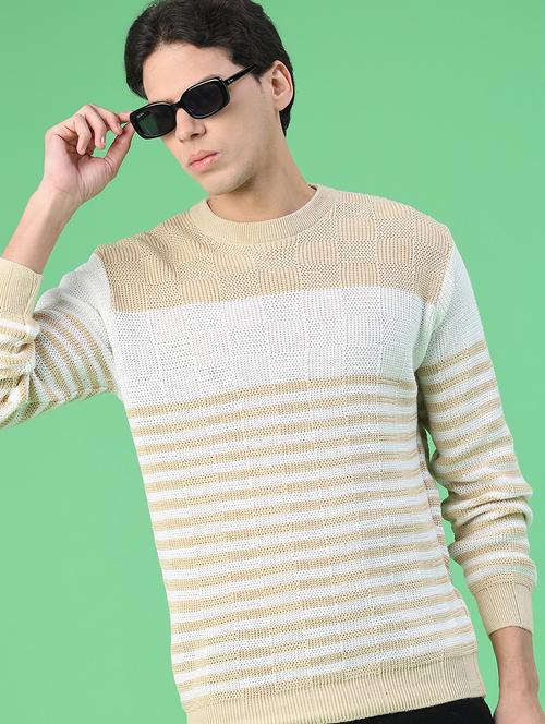 men striped long sleeve regular fit pullover  - 22250915 - Very Small Image - 1