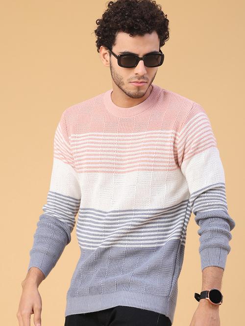 men striped long sleeve regular fit pullover  - 22250916 - Very Small Image - 1