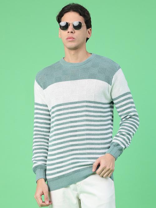 men striped long sleeve regular fit pullover  - 22250921 - Very Small Image - 1