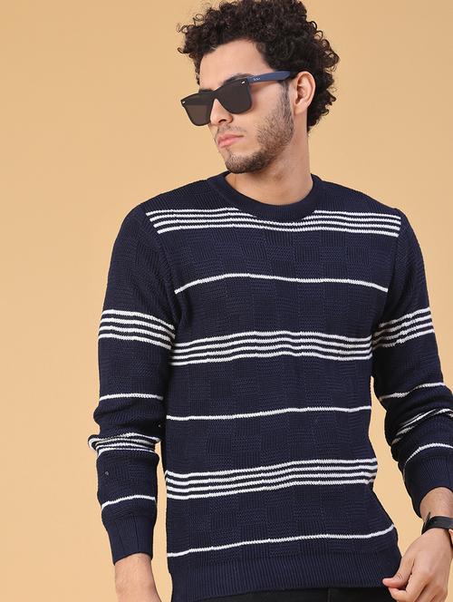 men striped long sleeve regular fit pullover  - 22250923 - Very Small Image - 1