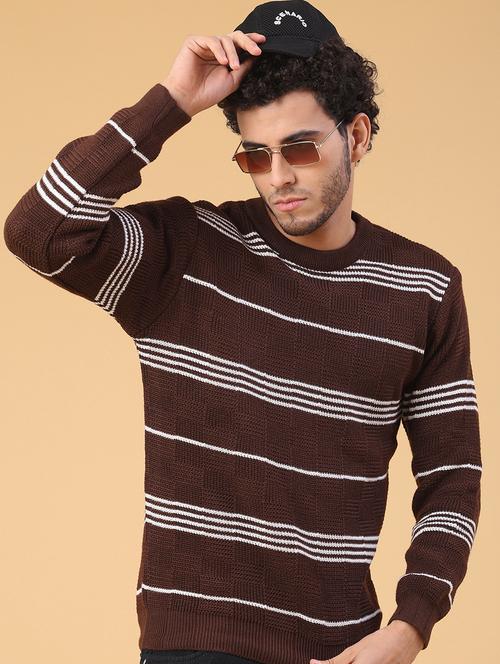 men striped long sleeve regular fit pullover  - 22250925 - Very Small Image - 1