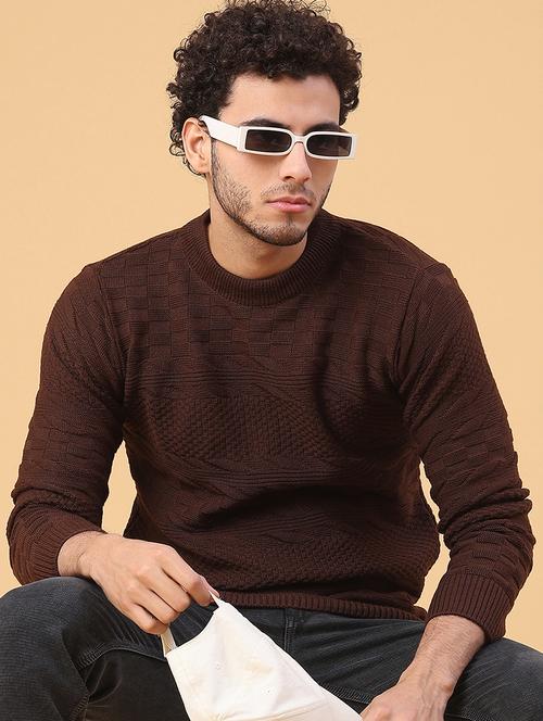 men self design long sleeve regular fit pullover  - 22250970 - Very Small Image - 1