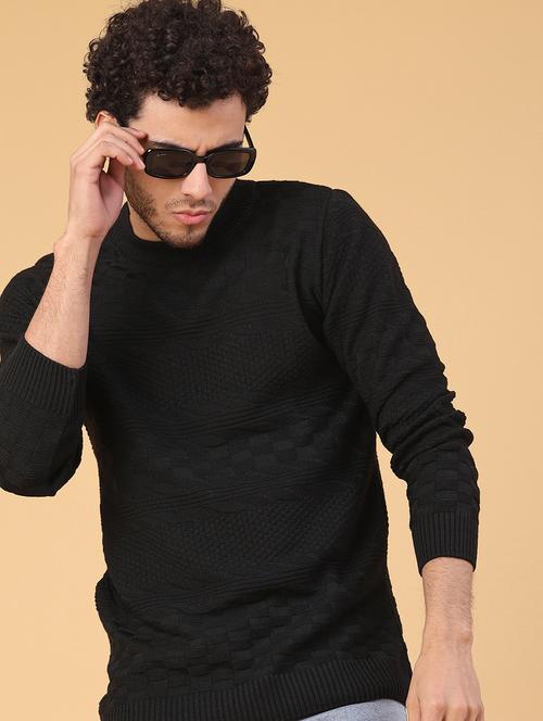 men self design long sleeve regular fit pullover  - 22250971 - Very Small Image - 1