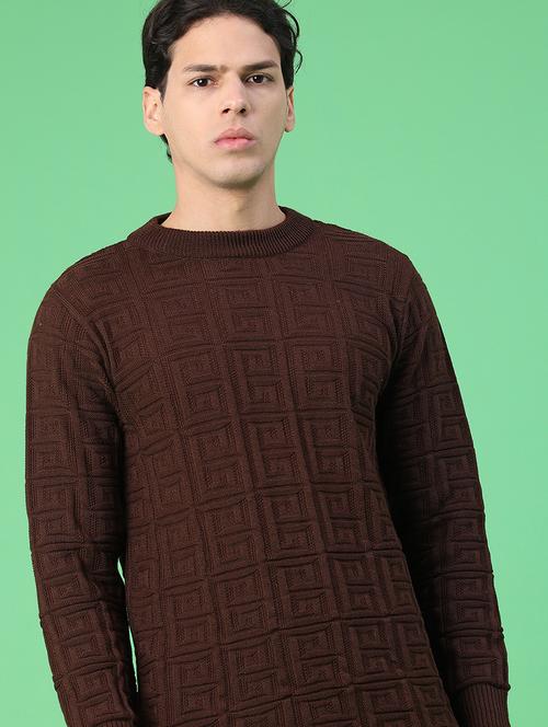 men self design long sleeve regular fit pullover  - 22251000 - Very Small Image - 1