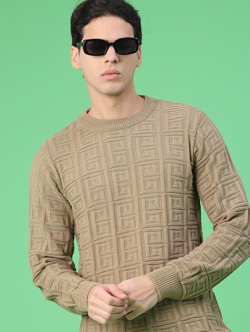 men self design long sleeve regular fit pullover  - 22251002 - Very Small Image - 1