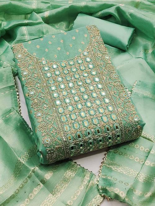 women self design embroidered unstitched suit set - 22252135 - Very Small Image - 1