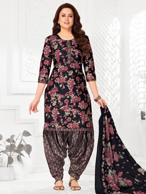 black cotton kurta patiala  set - 22253301 - Very Small Image - 1