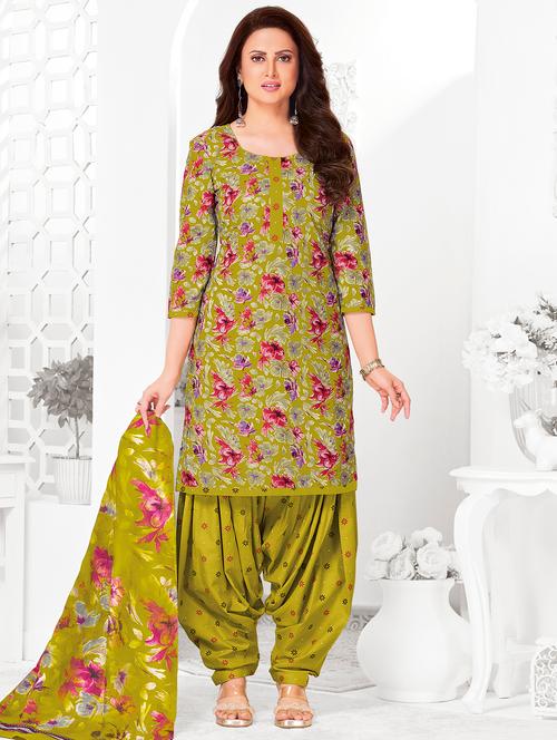 women floral three quarter sleeve kurta patiala with dupatta set - 22253305 - Very Small Image - 1