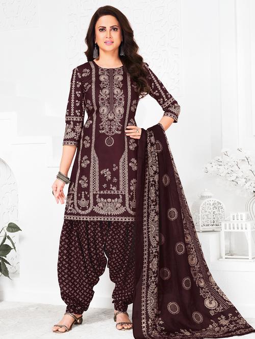 women printed three quarter sleeve kurta patiala with dupatta set - 22253313 - Very Small Image - 1