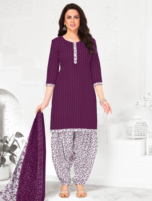 women printed three quarter sleeve kurta patiala with dupatta set - 22253326 - Very Small Image - 1