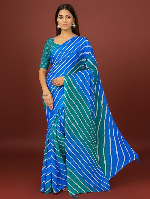 women printed casual wear saree with blouse - 22253550 - Very Small Image - 1