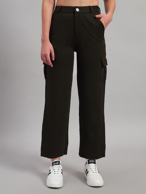 women solid mid rise cargo - 22253612 - Very Small Image - 1