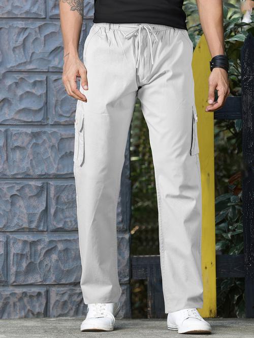 men solid mid rise cargo - 22254927 - Very Small Image - 1