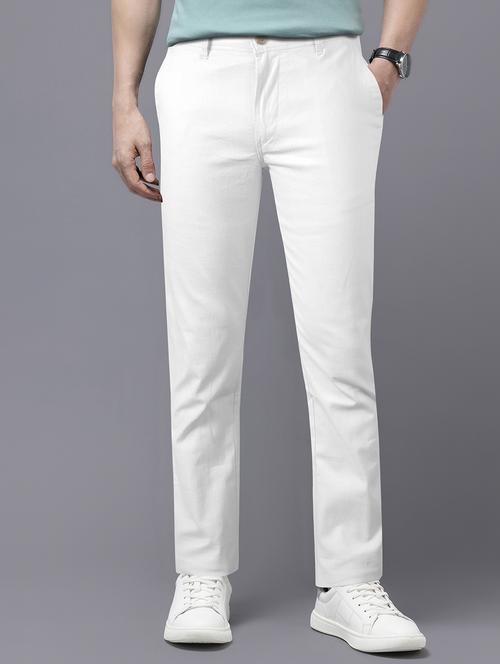 men solid mid rise straight fit chinos  - 22254937 - Very Small Image - 1