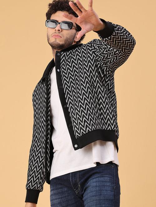 men self designed collared long sleeve shacket - 22255347 - Very Small Image - 1