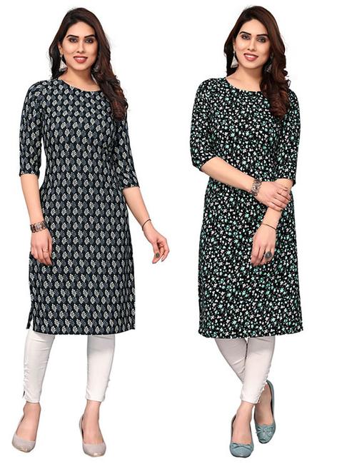 women pack of 2 printed straight kurta - 22259523 - Very Small Image - 1