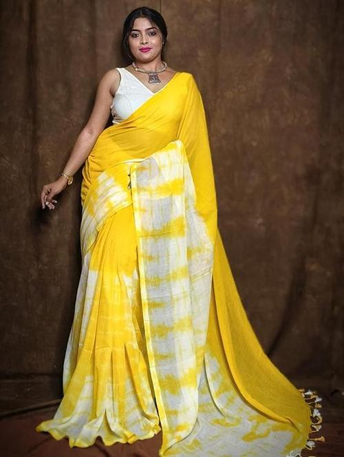 women tie & dye printed handloom saree - 22261107 - Very Small Image - 1