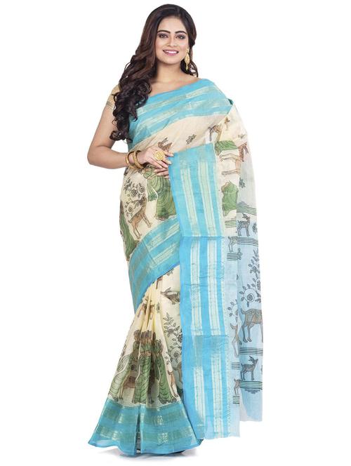 women printed handloom saree - 22261542 - Very Small Image - 1