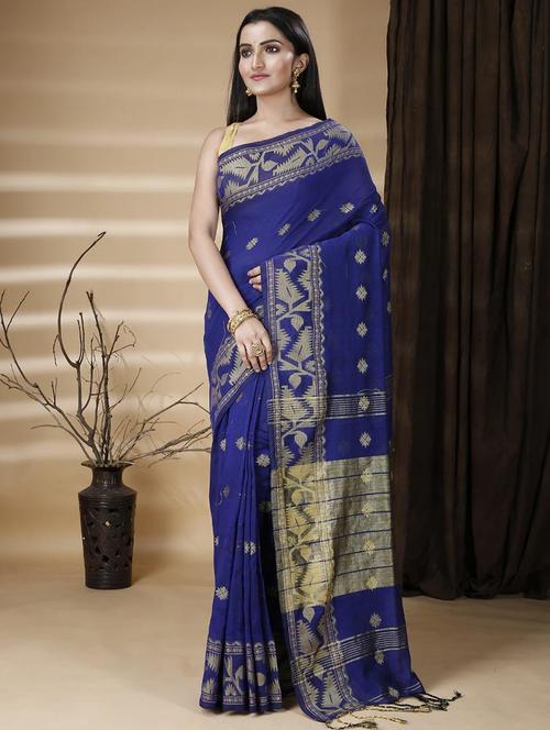 women self design handloom saree with blouse - 22261689 - Very Small Image - 1