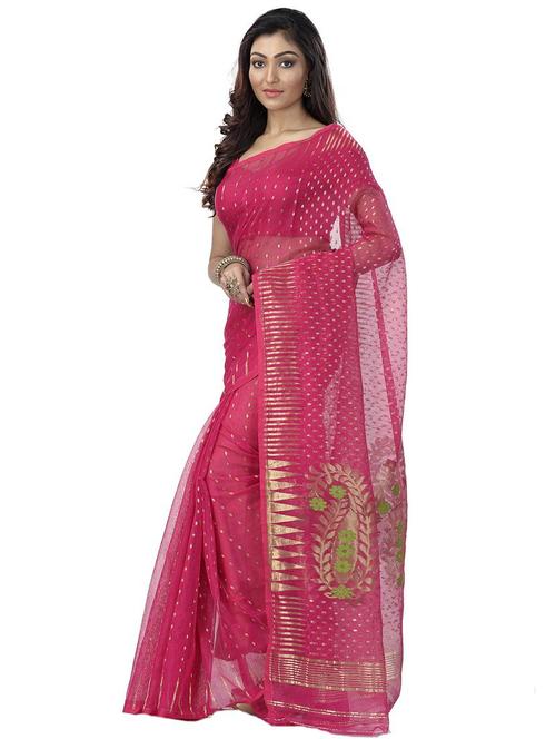women self design jamdani saree - 22262798 - Very Small Image - 1