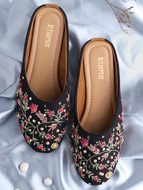 women embroidered flat mules - 22263430 - Very Small Image - 1