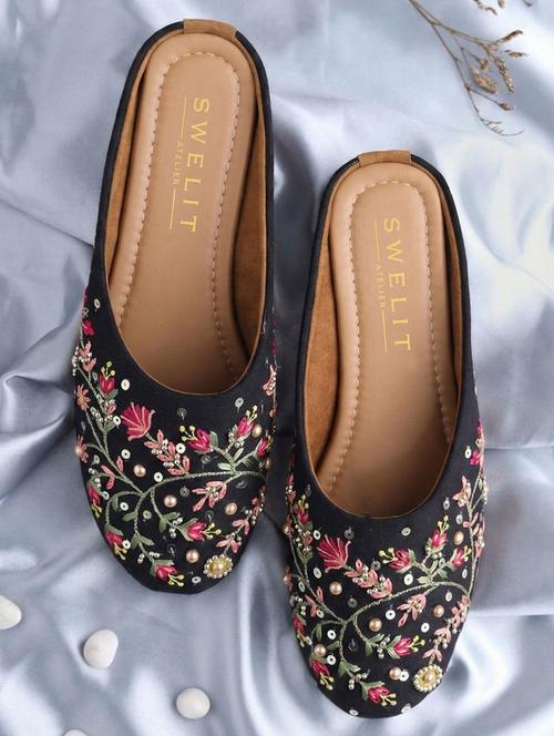 women embroidered flat mules - 22263430 - Very Small Image - 1