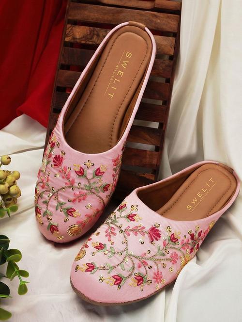 women embroidered flat mules - 22263438 - Very Small Image - 1