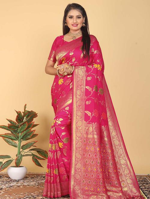 women self design kanjivaram saree with blouse - 22263464 - Very Small Image - 1