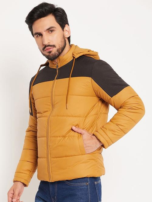 men color block long sleeve puffer jacket - 22263613 - Very Small Image - 1