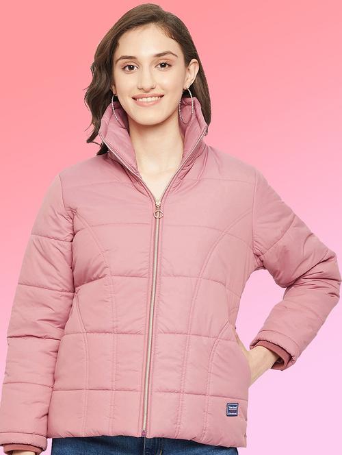 women long sleeve stand collar quilted jacket - 22263693 - Very Small Image - 1