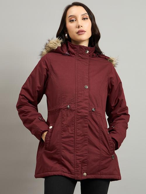 women solid long sleeve hooded quilted jacket - 22264245 - Very Small Image - 1