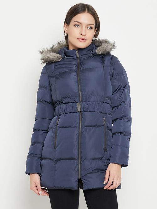 women solid long sleeve hooded quilted jacket - 22264249 - Very Small Image - 1