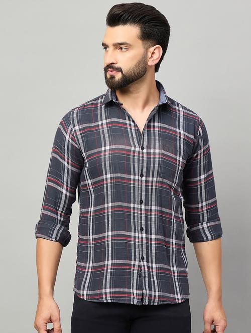 men checkered long sleeve regualr fit casual shirt - 22264263 - Very Small Image - 1