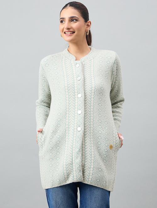 women self designed long sleeve cardigan - 22264331 - Very Small Image - 1