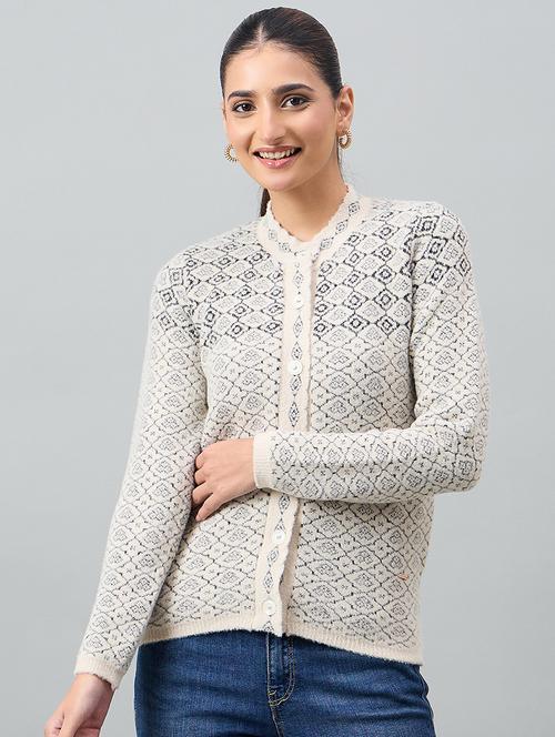 women self designed long sleeve cardigan - 22264336 - Very Small Image - 1
