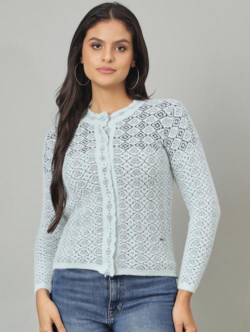 women self designed long sleeve cardigan - 22264337 - Very Small Image - 1