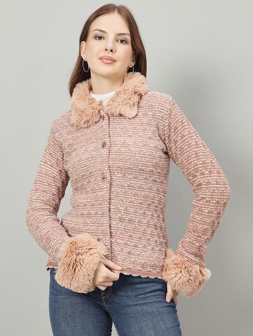 Women Self Designed Long Sleeve Cardigan - 22264346 - Very Small Image - 1