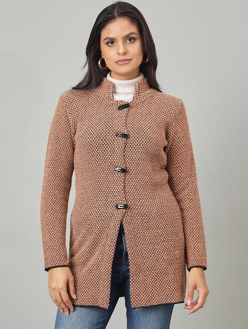 women self designed long sleeve cardigan - 22264360 - Very Small Image - 1