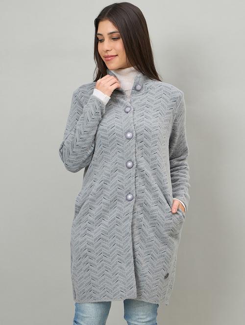 women self designed long sleeve cardigan - 22264362 - Very Small Image - 1