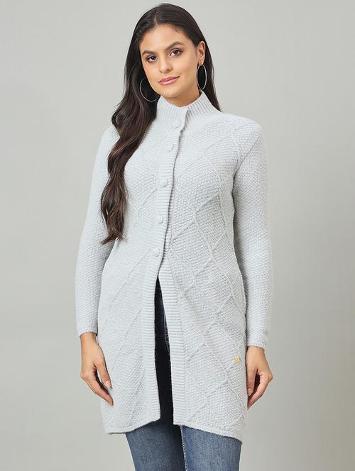 women self designed long sleeve cardigan - 22264363 - Very Small Image - 1