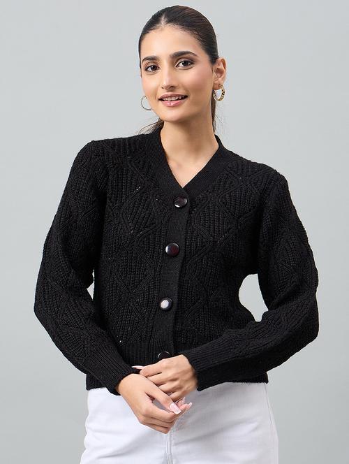 Women Self Designed Long Sleeve Cardigan - 22264371 - Very Small Image - 1
