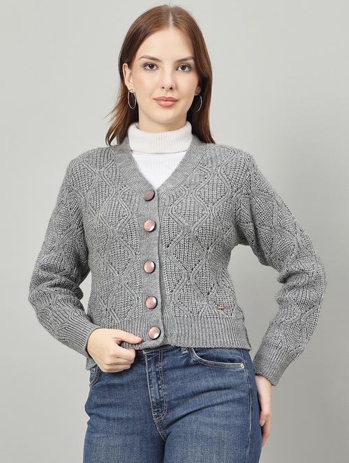 women self designed long sleeve cardigan - 22264372 - Very Small Image - 1