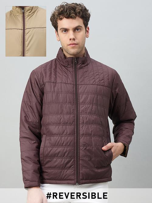 men solid long sleeve reversible puffer jacket - 22264431 - Very Small Image - 1