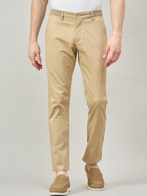 men solid mid rise chinos casual trouser - 22264555 - Very Small Image - 1