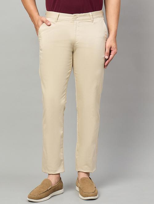 men solid mid rise chinos casual trouser - 22264558 - Very Small Image - 1