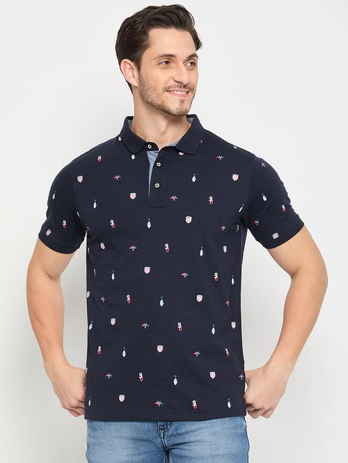 men printed short sleeve polo t-shirt - 22264631 - Very Small Image - 1